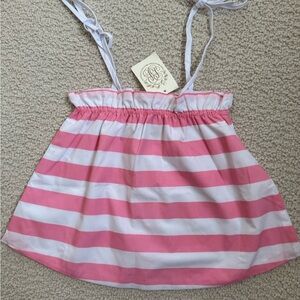 The Beaufort Bonnet Company Pink & White Striped Girls Tank Top - 5T